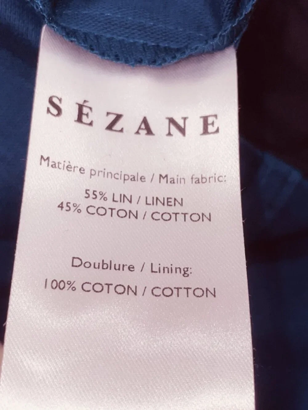 Last Call! EUC Sezane Jude Linen Cotton Cropped Pant Indigo Blue 36, 4, S